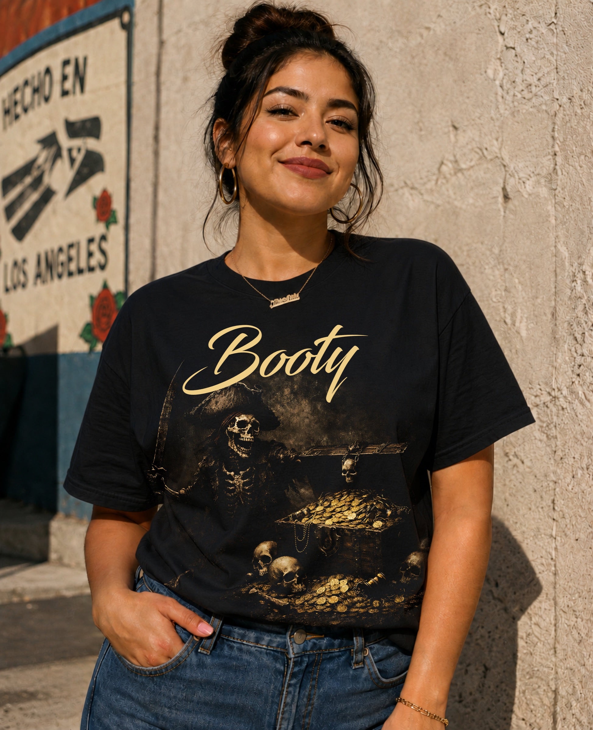 Booty T-Shirt shown on female model