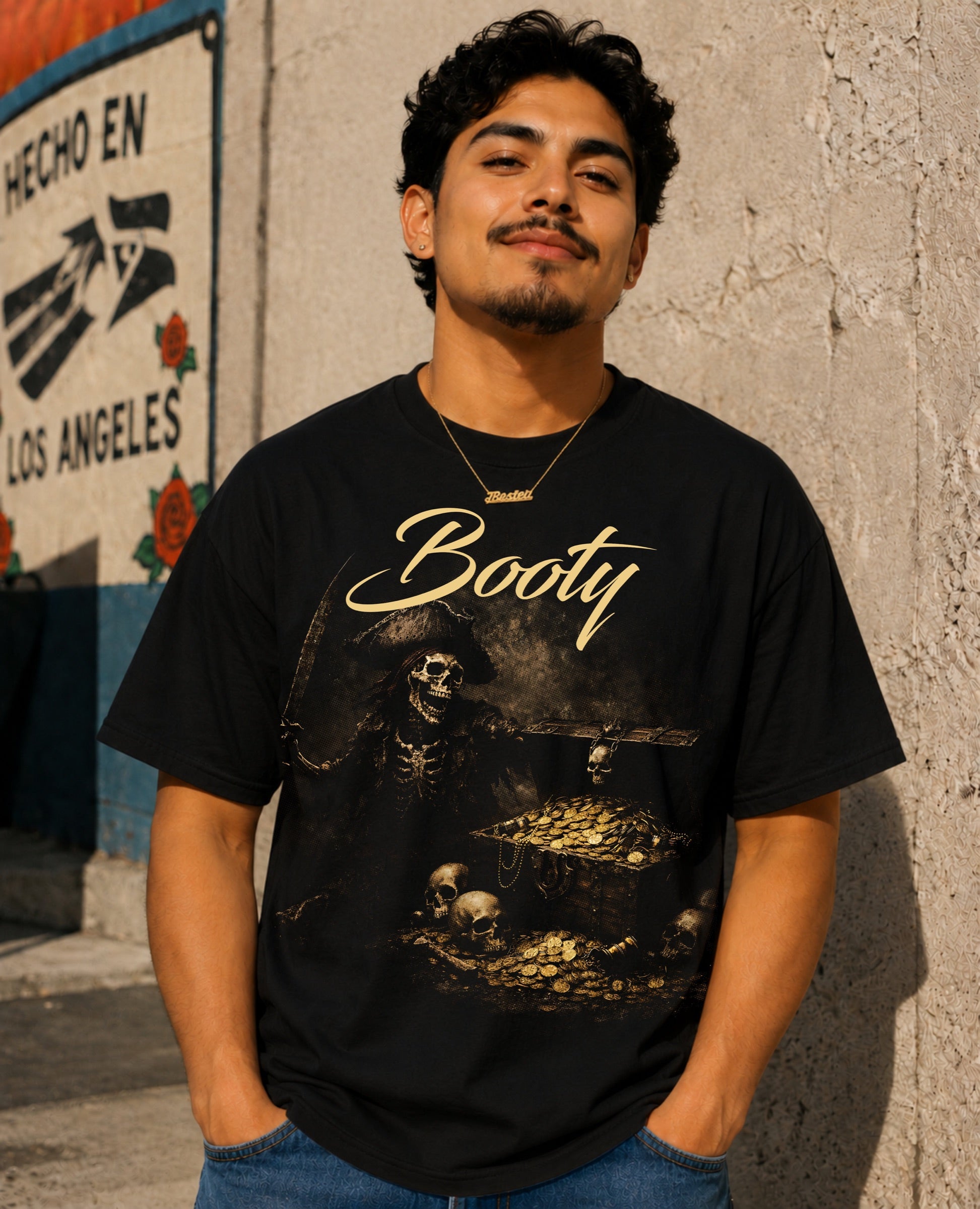 Booty T-Shirt shown on male model