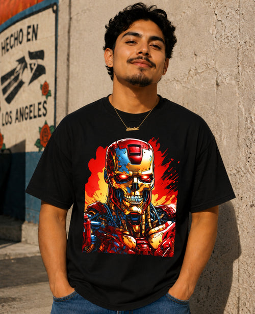 Ironator T-Shirt shown on male model